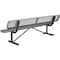 Global Industrial 96 Perforated Metal Outdoor Picnic Bench with Backrest, Gray 262077GY - alternate 3